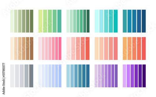 Set colorful stripes gradient palletes. Geometric square shape background, blended mixed color lines. Abstract colorful gradient, color schemes. Trends color combinations, swatches for design, decor