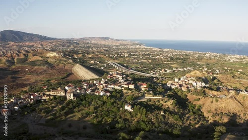 Calabria aerial of nature hill of Locride aera in Summer season photo