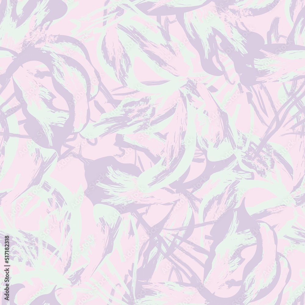 Floral Brush strokes Seamless Pattern Design Floral Brush strokes Seamless Pattern Design