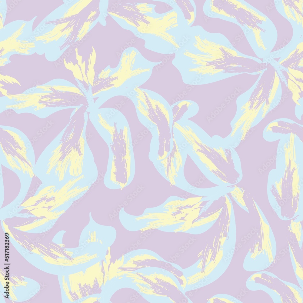 Floral Brush strokes Seamless Pattern Design