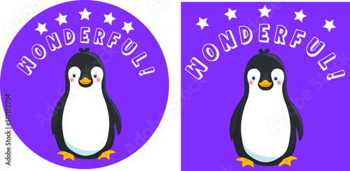 Reward children stickers collection with cure animals. Teachers award badges with funny animals. Labels for a chore chart. Vector illustration.