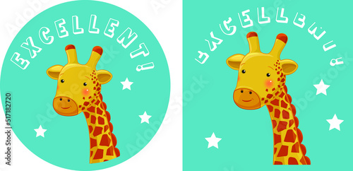 Vászonkép Reward children stickers collection with cure animals