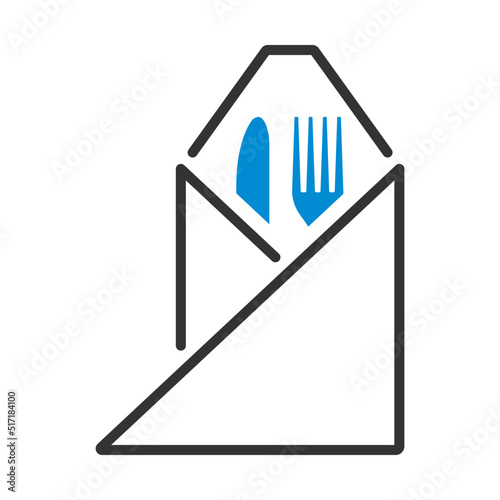 Icon Of Fork And Knife Wrapped In Napkin