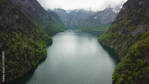 Konigsee in Germany aerial drone shot photo