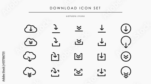 Download linear vector icon set for web downloading