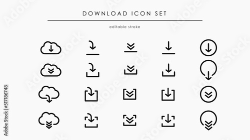 Download linear vector icon set for web downloading