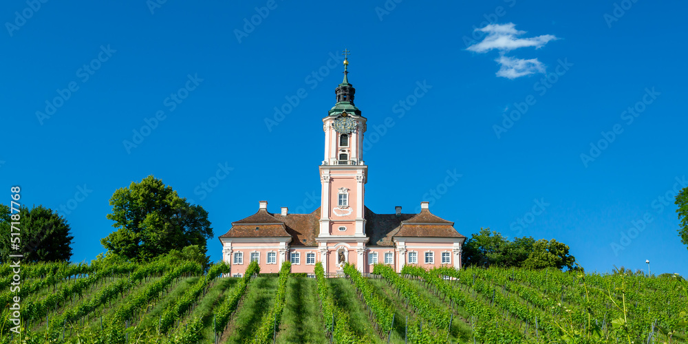 Cistercians monastery Birnau at Lake Constance baroque pilgrimage church panorama in Germany