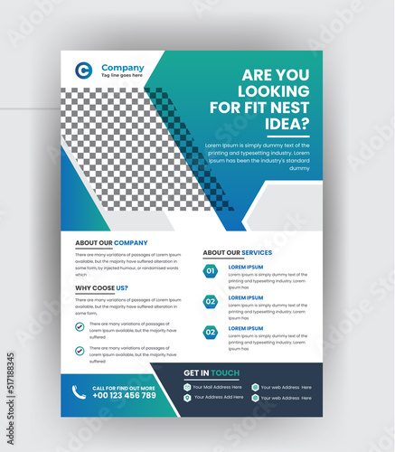 Business corporate flyer and brochure cover page design template 