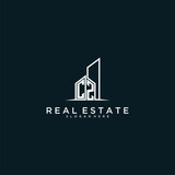 CZ initial monogram logo real estate with building style design vector