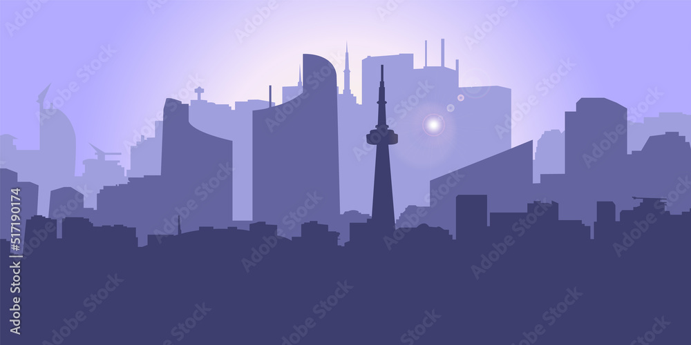 Toronto-city skyline silhouette