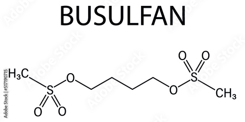 Skeletal formula of Busulfan cancer chemotherapy drug molecule.