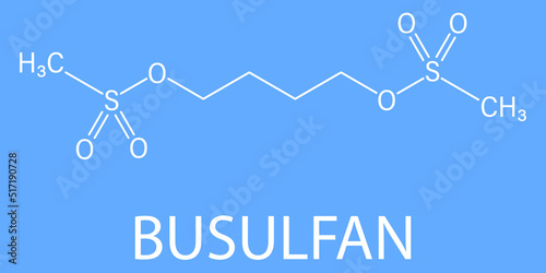 Skeletal formula of Busulfan cancer chemotherapy drug molecule.