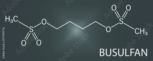 Skeletal formula of Busulfan cancer chemotherapy drug molecule.