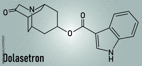 Skeletal formula of Dolasetron nausea and vomiting drug molecule.