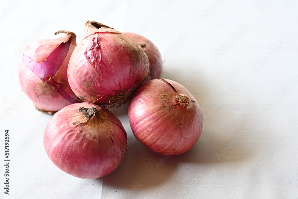 onion (bawang merah) on white background isolated
