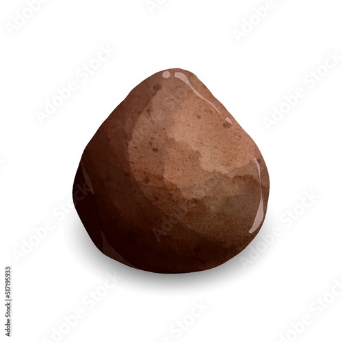 Chocolate basic ball watercolor vector on white background