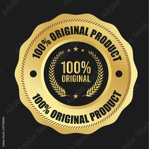 100% Original Product badge. Original Products logo design and Original vector icon