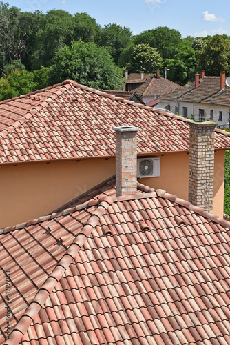 Roof of buildings in the city