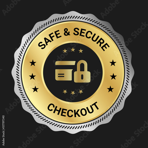 Safe & Secure Checkout logo design and trust badge. checkout logo. secure logo desing