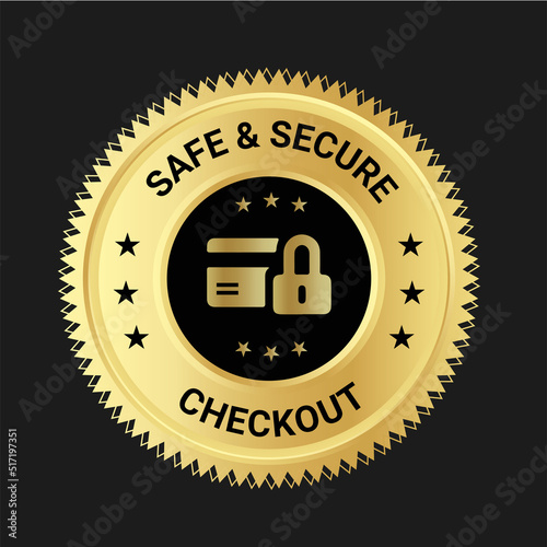 Safe & Secure Checkout logo design and trust badge. checkout logo. secure logo desing