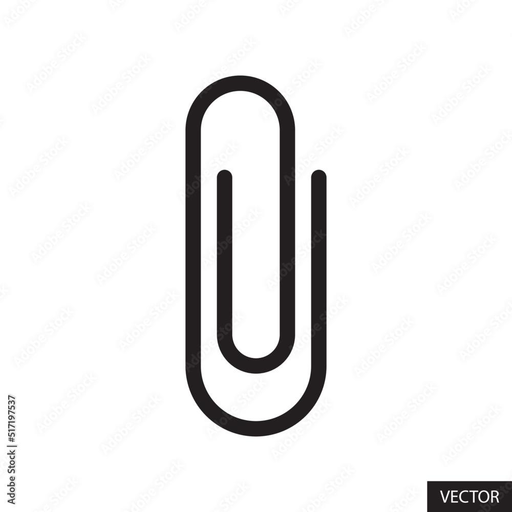 Paper clip or Add attachment vector icon in line style design for website design, app, UI, isolated on white background. Editable stroke. Vector illustration. Paper clip or Add attachment vector icon in line style design for website design, app, UI, isolated on white background. Editable stroke. Vector illustration.