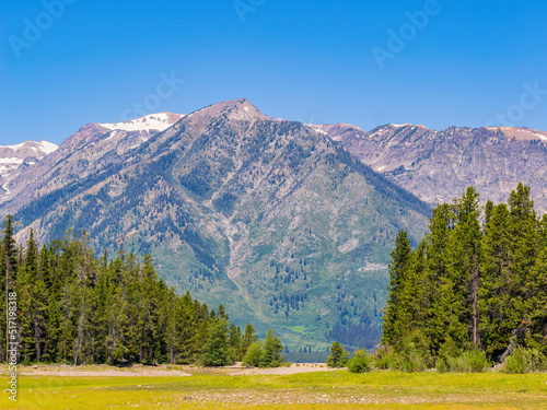 Sunny view of the Grand Teton National Park