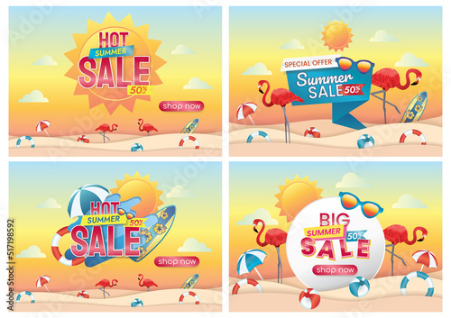 summer sale banner design for website banner background