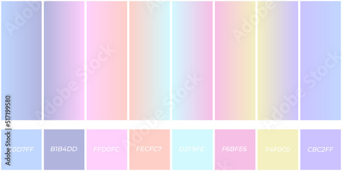 Stylish pastel gradient set color pick Pastel pallete set 