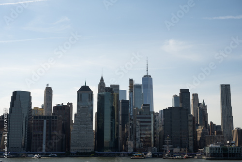 Lower Manhattan skyline, seen from Brooklyn, across the East River (June 2022)