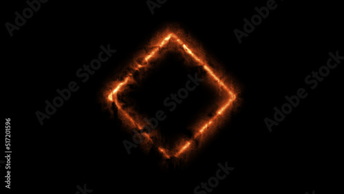 Geometric Minimalistic Background - Diamond illustration with fire FX for scifi images and texts