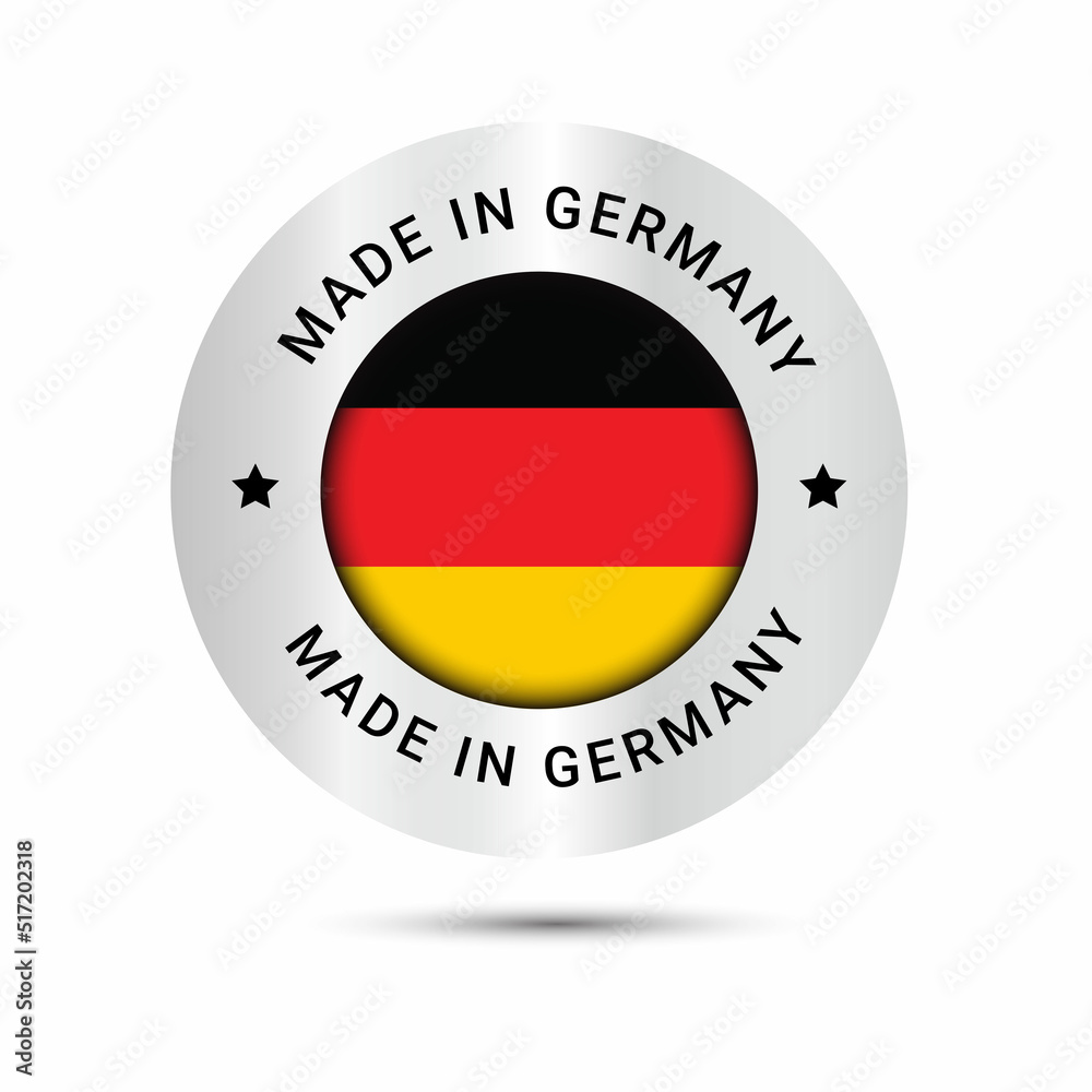 Made in Germany vector logo. Germany flags logo design. Stock Vector