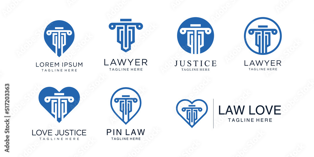 Set of law logo bundle concept vector