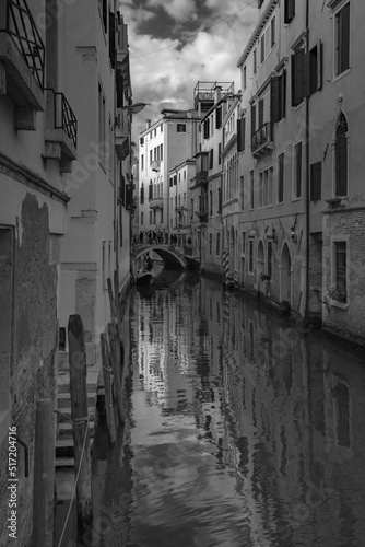Canal reflections in black and white