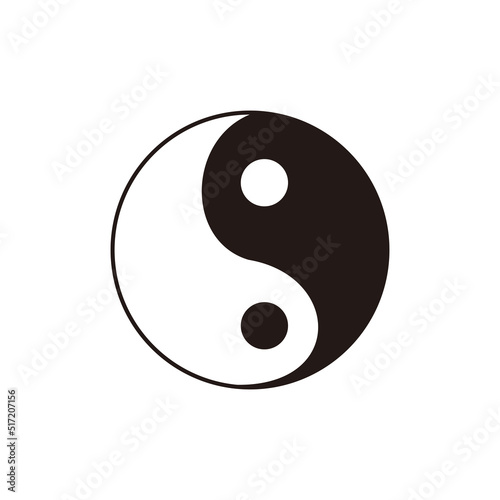 yin yang icon vector symbol illustration