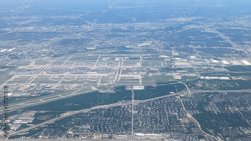 Aerial view of Dallas-Fort Worth (DFW) Airport in Texas photo