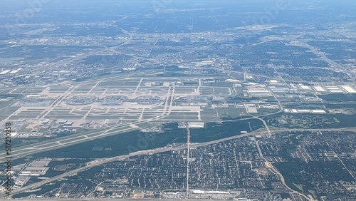 Slika na platnu Aerial view of Dallas-Fort Worth (DFW) Airport in Texas