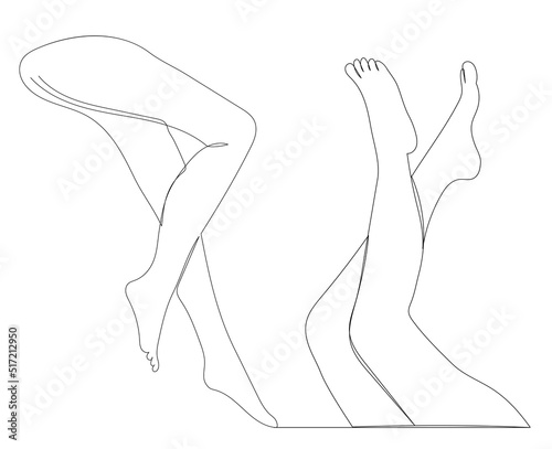one continuous line drawing of foot vector