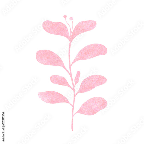 Pink glittering leaves illustration.