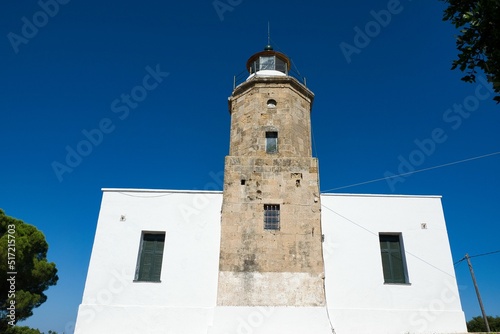 great lighthouse of Katakolo was built in 1865. height of its stone tower 9 meters.Greece photo