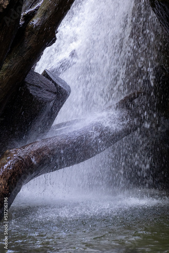 Vertical shot of the splashing flowing Kilgore Falls in Maryland photo