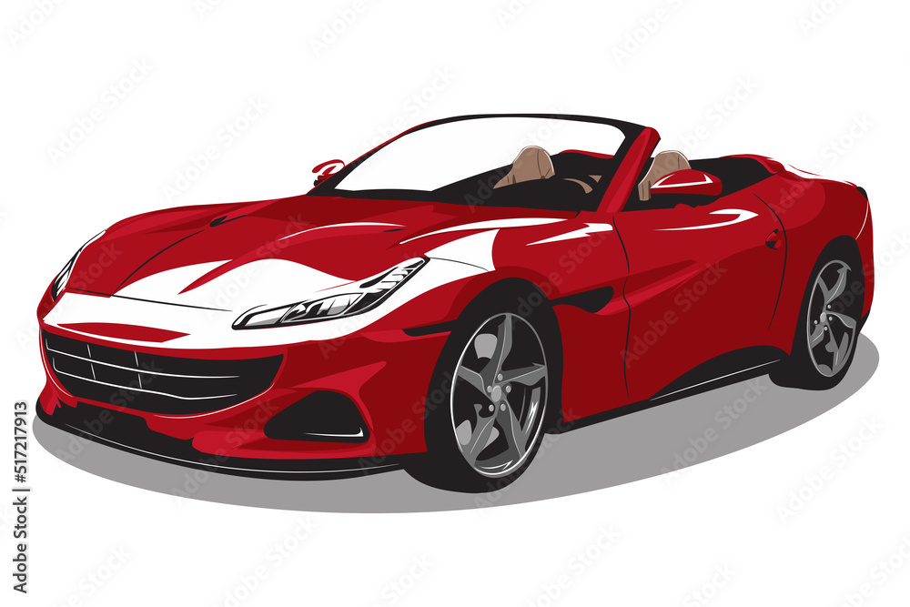vector layout of a sports car. red car vector illustration