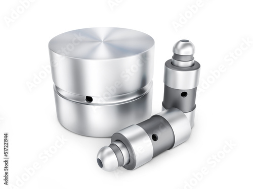 Quadro em tela Hydraulic valve tappet on white background
