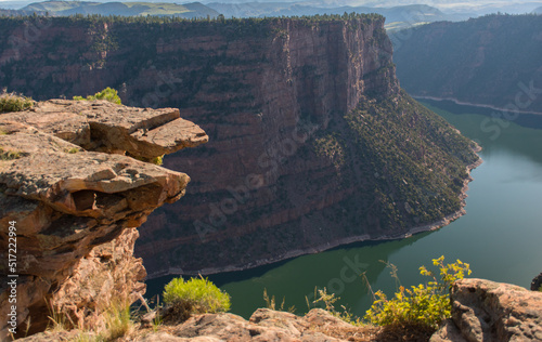 Overhanging ledges above the canyon of the Green River at Dinosaur National Monument photo