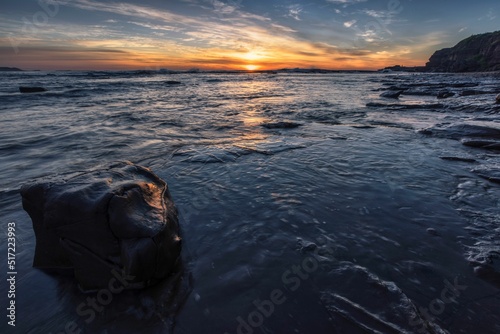 Sunrise on the coastline at Windang Island on NSW South Coast photo