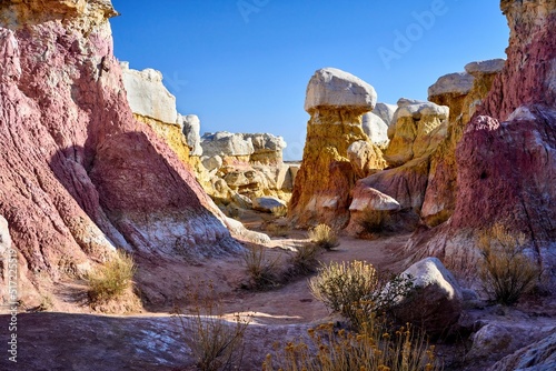 Beautiful shot of the Paint Mines Interpretive park in Colorado photo