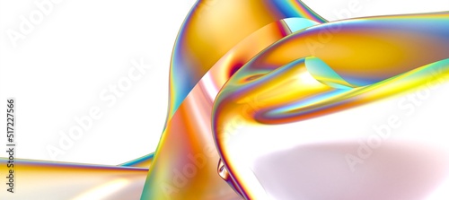 3D render abstract background. Colorful twisted shapes in motion. Computer generated digital art for poster, flyer, banner