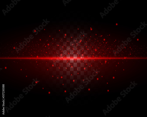 Background of red dust particles with light and explosion of stars on a transparent background