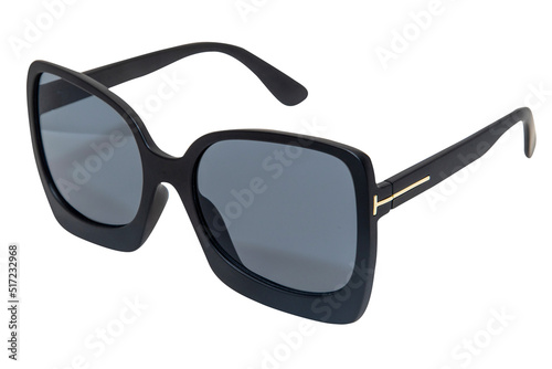 Oversized women sunglasses retro cateye glasses black frame with grey lens top front view