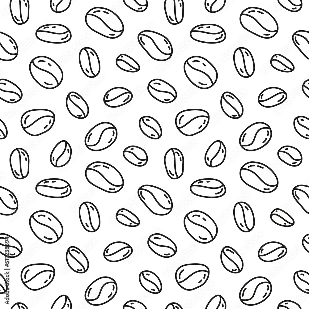 Obraz premium Seamless pattern with coffee beans.
