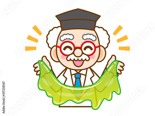 スライム実験をする博士のイラスト素材